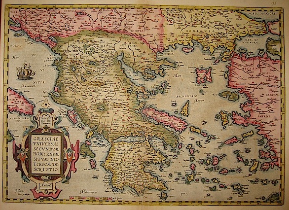 Ortelius Abraham (1528-1598) Graeciae universae secundum hodiernum situm neoterica descriptio 1603 Anversa, Jean Baptiste Vrients 